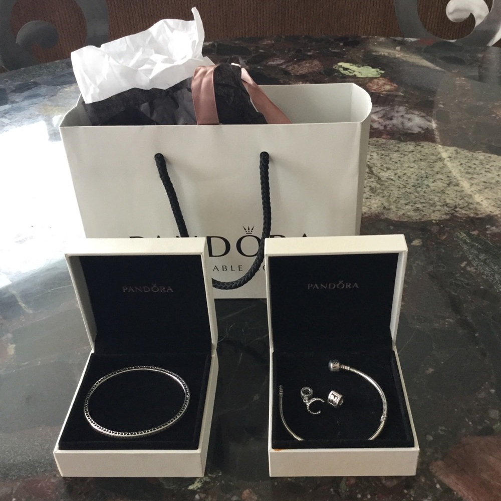 Pandora Bracelets (2) with 2 charms